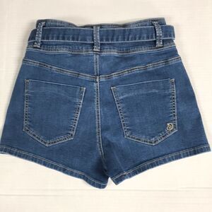 INDIGO REIN Belted Denim SHORTS Size‎ 7 Juniors Comfort Stretch Blue Jean Jorts